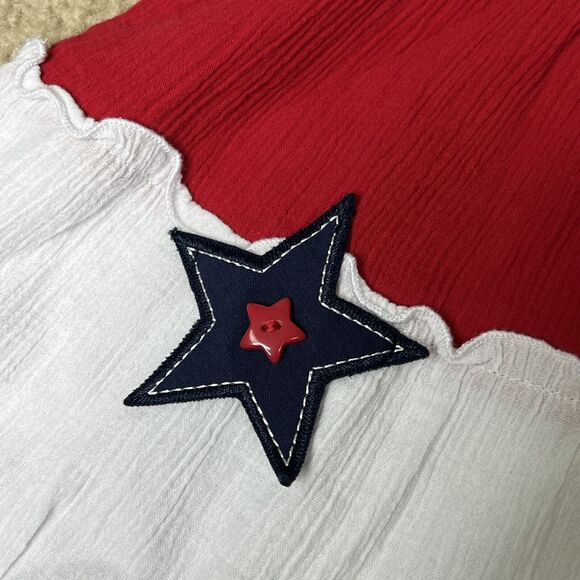NEW Sophie Rose Girls Size 5 Dress Smocked Patriotic Stars Red White Blue - Picture 5 of 7